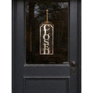 Rustic Double Sided Open Closed Vertical Metal Sign Industrial Farmhouse Decor